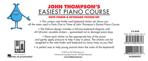 Note Finder & Keyboard Sticker Set John Thompson's Easiest Piano Course