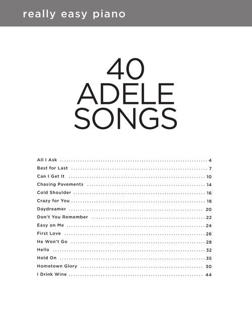 40 Adele Songs – Really Easy Piano - Kalena