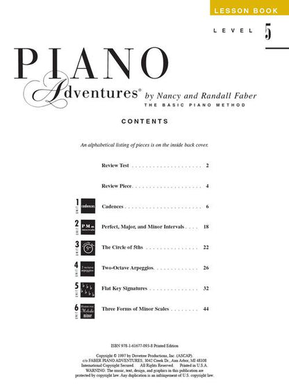 Level 5 – Lesson Book Piano Adventures®