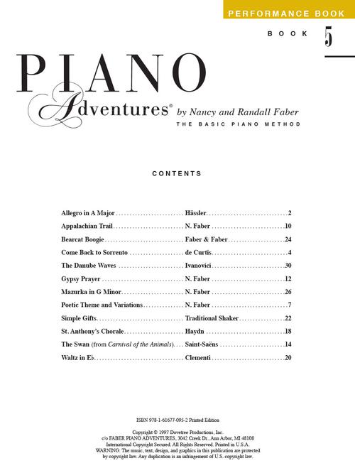 Level 5 – Performance Book Piano Adventures®
