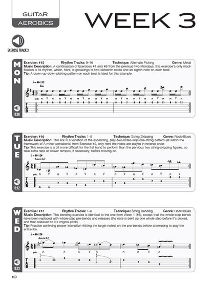Guitar Aerobics A 52-Week, One-Lick-Per-Day Workout Program for Developing, Improving & Maintaining Guitar Technique