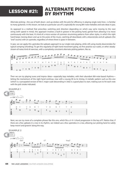 100 Jazz Lessons Guitar Lesson Goldmine Series - Kalena