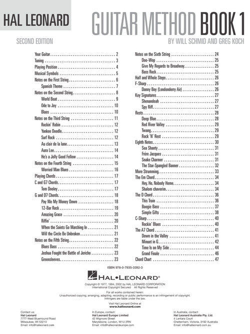 Hal Leonard Guitar Method Book 1 – Second Edition Book/Online Audio Pack
