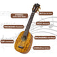Kalena Solid Mango longneck Pineapple Ukulele with Extra Wide Fretboard Complete Set