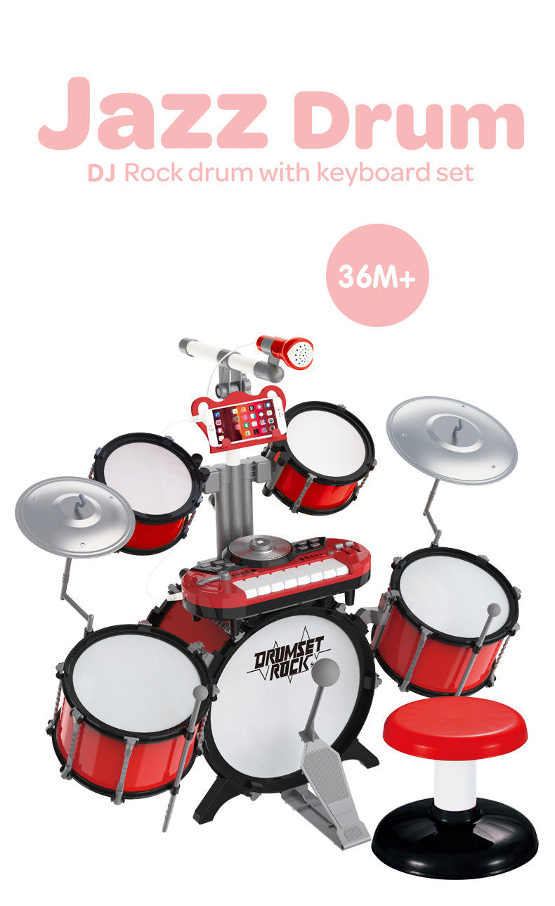 Jazz Drum DJ Rock drum with keyboard set ABS Rock Drumset For Kids