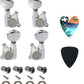 Kalena 4pcs Ukulele Tuning Pegs 2L2R Machine Heads, Tuners for Ukulele with Hawaii pick - Kalena Instruments / Chrome Keys