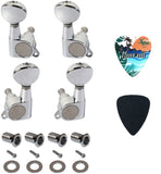 Kalena 4pcs Ukulele Tuning Pegs 2L2R Machine Heads, Tuners for Ukulele with Hawaii pick - Kalena Instruments / Chrome Keys