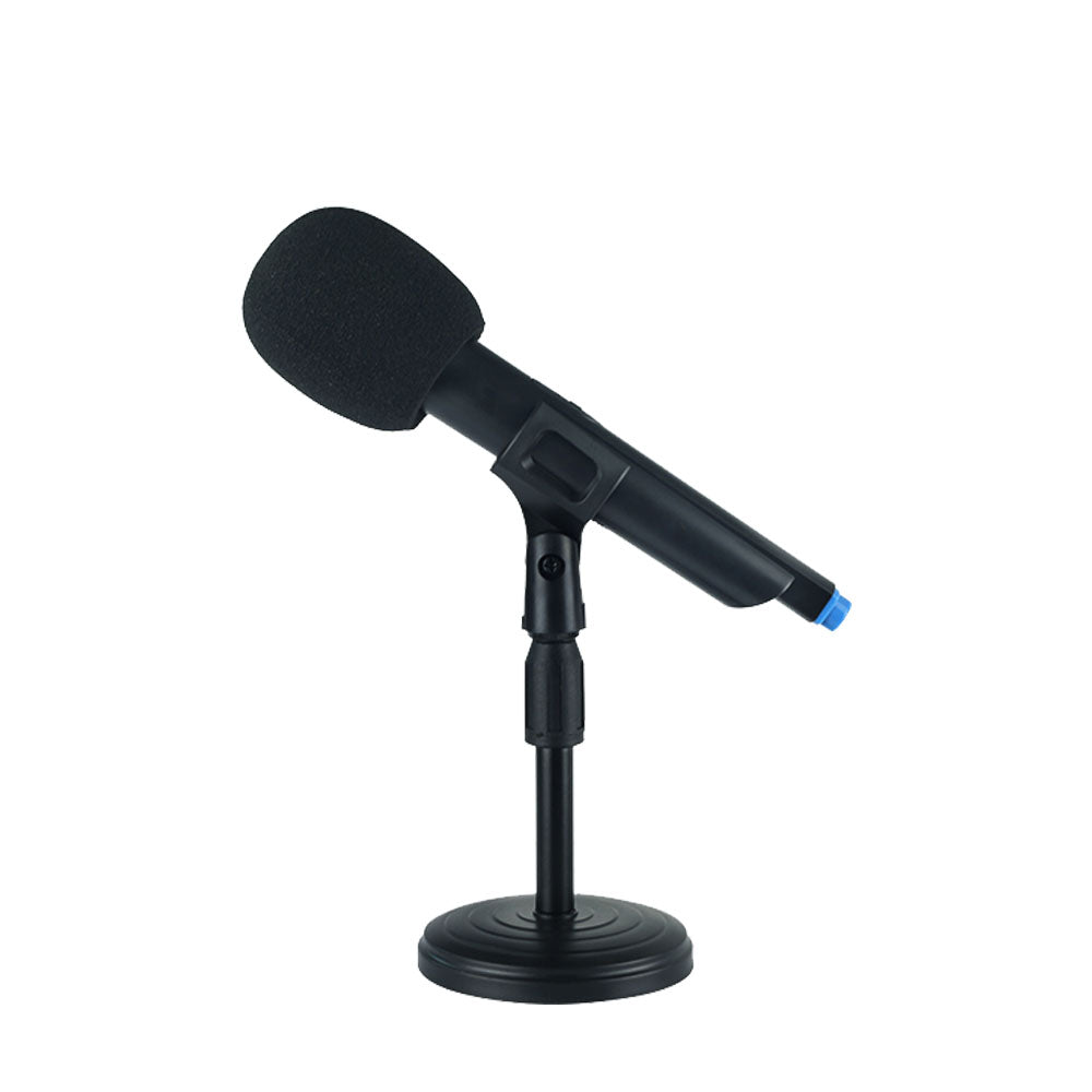 Kalena round base desktop microphone stand mic holder with clip
