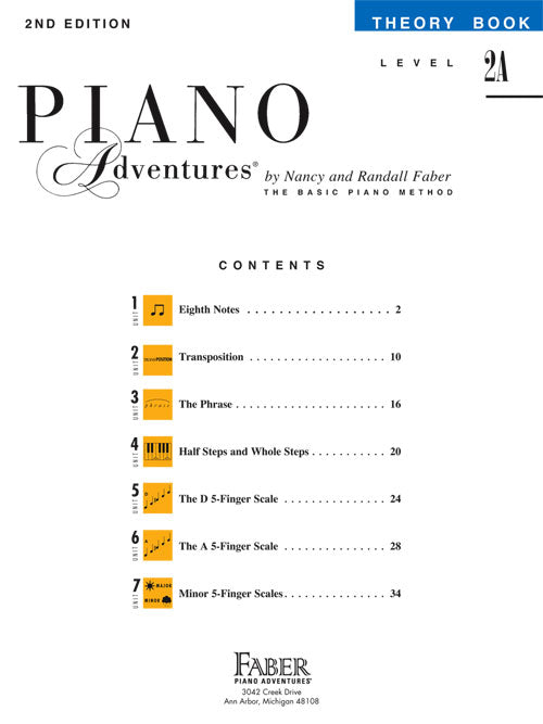 Level 2A – Theory Book – 2nd Edition Piano Adventures®