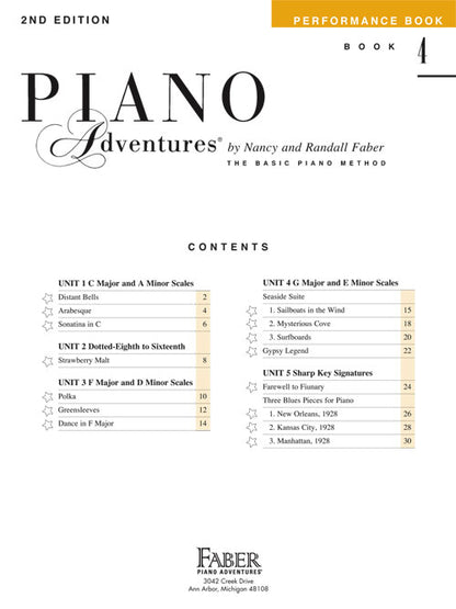 Level 4 – Performance Book – 2nd Edition Piano Adventures®
