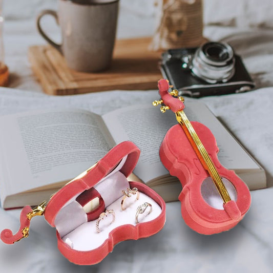 violin shaped gift box for rings or necklace