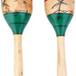 1 Pair of Maracas, Wood Hand-painted Beach Coconut Tree Pattern Maracas Egg Shell Shaped Shakers - Kalena