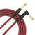 Kalena Gold-plated TS 1/4" shielded cable with one L and one straight connector and aluminum cover - Kalena Instruments / Red & Black woven