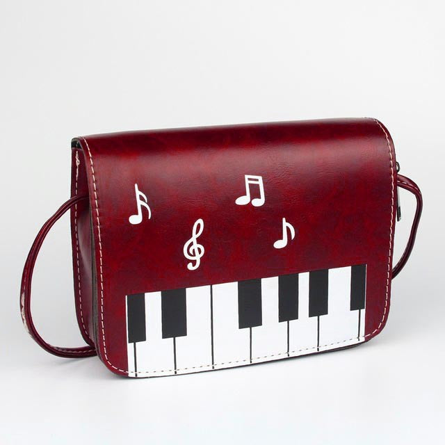 Piano Music Notes PU Leather Shoulder Tote Bag Purse Handbag