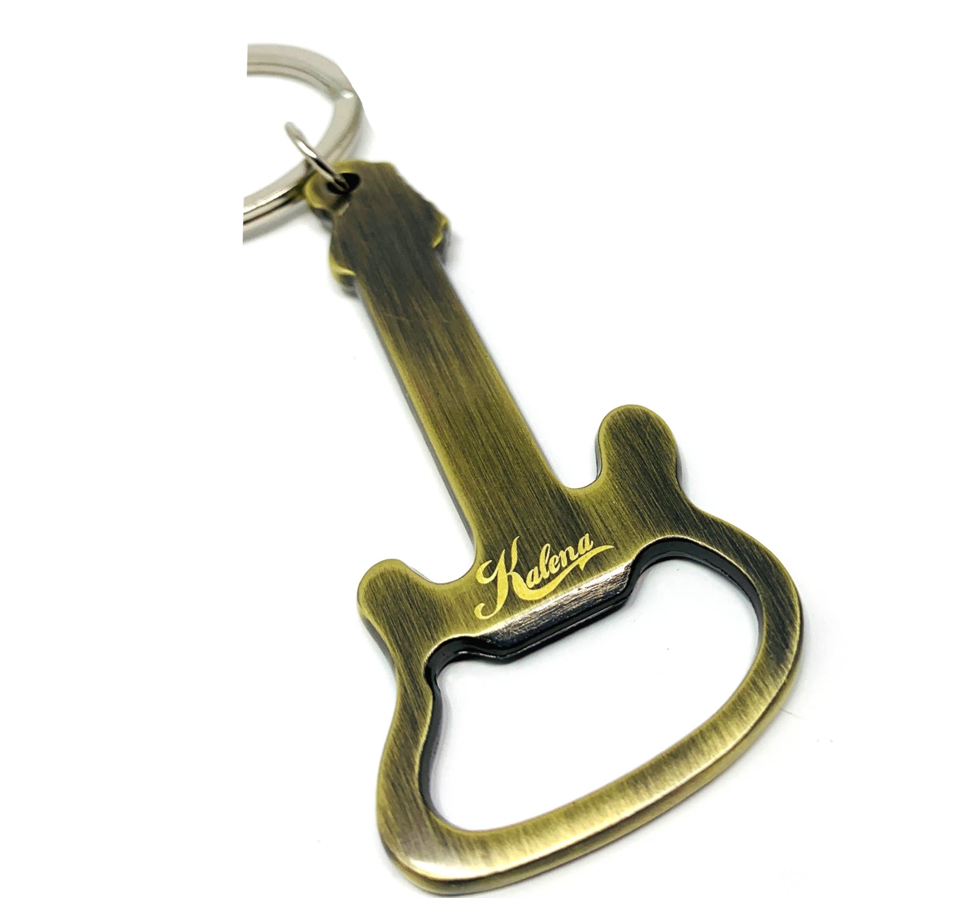 Beer Bottle Opener Guitar Keychain Creative Key Ring Kitchen Accessories - Kalena Instruments / Bronze