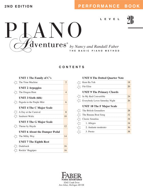 Level 2B – Performance Book – 2nd Edition Piano Adventures®
