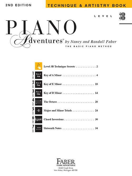 Level 3B – Technique & Artistry Book – 2nd Edition Piano Adventures®