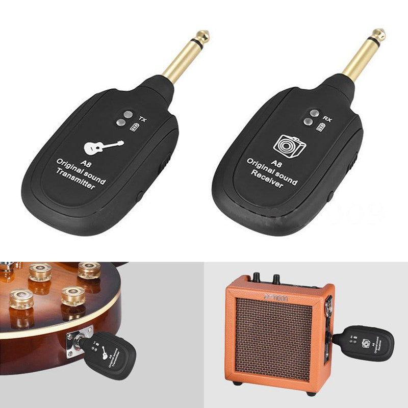 UHF A8 wireless guitar system Transmitter and receiver