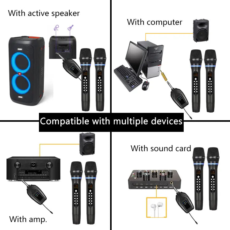 D600 Wireless Rechargeable Microphones with ECHO and Bluetooth - Kalena