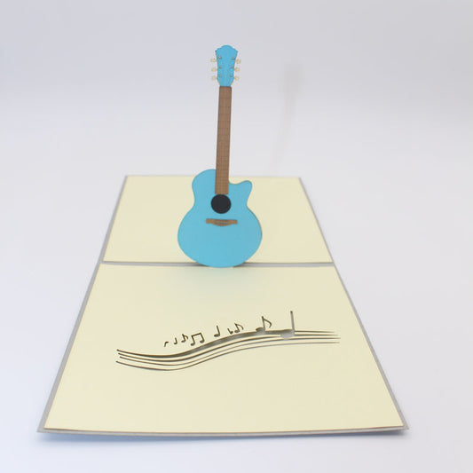 3D Pop Up Birthday Cards Blessing Cards Thank Cards Love Cards Creative Greeting Cards Mother's Day Cards Father's Day card (Blue Guitar card) - Kalena
