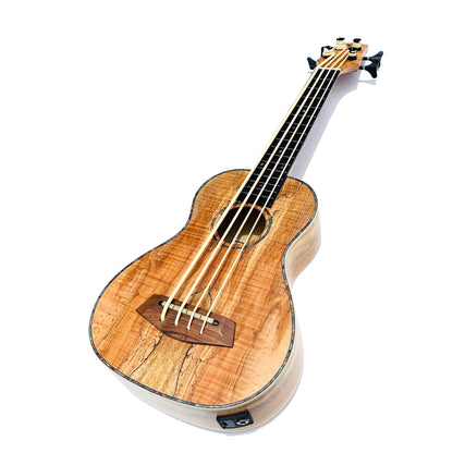 Kalena Spalted Maple fretless Bass Ukulele with eq and case
