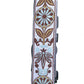 Kalena 2 Pin Guitar Strap Buckle Style Silver Flower (jacquard band+nylon+real leather) - Kalena Instruments