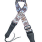 Kalena 2 Pin Guitar Strap Buckle Style Silver Flower (jacquard band+nylon+real leather) - Kalena Instruments