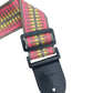 Kalena 2 Pin Guitar Strap Buckle Style Pink Striped Band (jacquard band+nylon+real leather) - Kalena Instruments