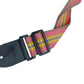 Kalena 2 Pin Guitar Strap Buckle Style Pink Striped Band (jacquard band+nylon+real leather) - Kalena Instruments