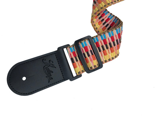 Kalena 2 pin Guitar Strap Buckle Style Rainbow (PU+WEAVE+ LEATHER) - Kalena Instruments