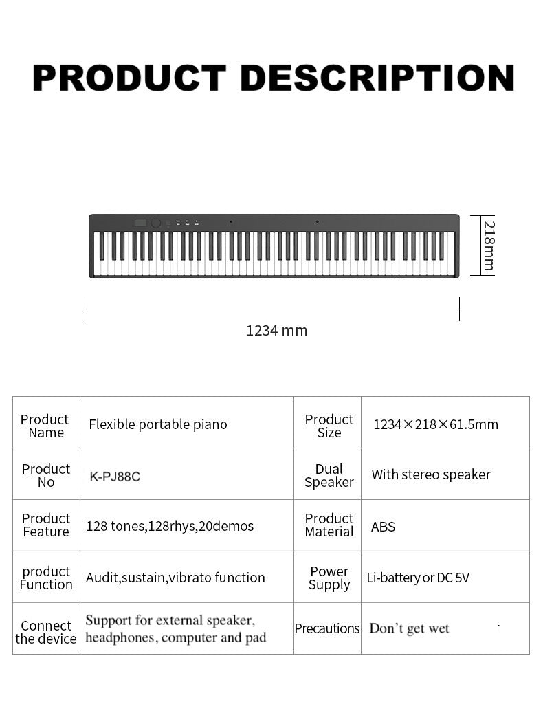 support piano portable