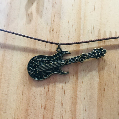 Guitar Necklace in Stainless Steel, Guitar Player Gift
