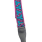 Kalena 2 Pin Guitar Strap Buckle Style Blue and Purple Flowers (jacquard band+nylon+real leather) - Kalena Instruments