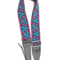 Kalena 2 Pin Guitar Strap Buckle Style Blue and Purple Flowers (jacquard band+nylon+real leather) - Kalena Instruments