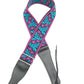Kalena 2 Pin Guitar Strap Buckle Style Blue and Purple Flowers (jacquard band+nylon+real leather) - Kalena Instruments