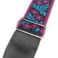 Kalena 2 Pin Guitar Strap Buckle Style Blue and Purple Flowers (jacquard band+nylon+real leather) - Kalena Instruments