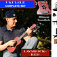 Kalena Mahogany Ukulele Hibiscus Edition Complete Set - Kalena Instruments / LavaRock Red