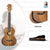 Kalena SA-T01 All Solid Acacia tenor ukulele with armrest and maple binding Complete Set