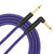 Kalena Gold-plated TS 1/4" shielded cable with one L and one straight connector and aluminum cover - Kalena Instruments / Purple & Black woven