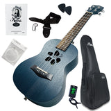 Kalena LM series Soprano Mahogany Ukulele Hibiscus Edition DeepSea Blue Complete Set