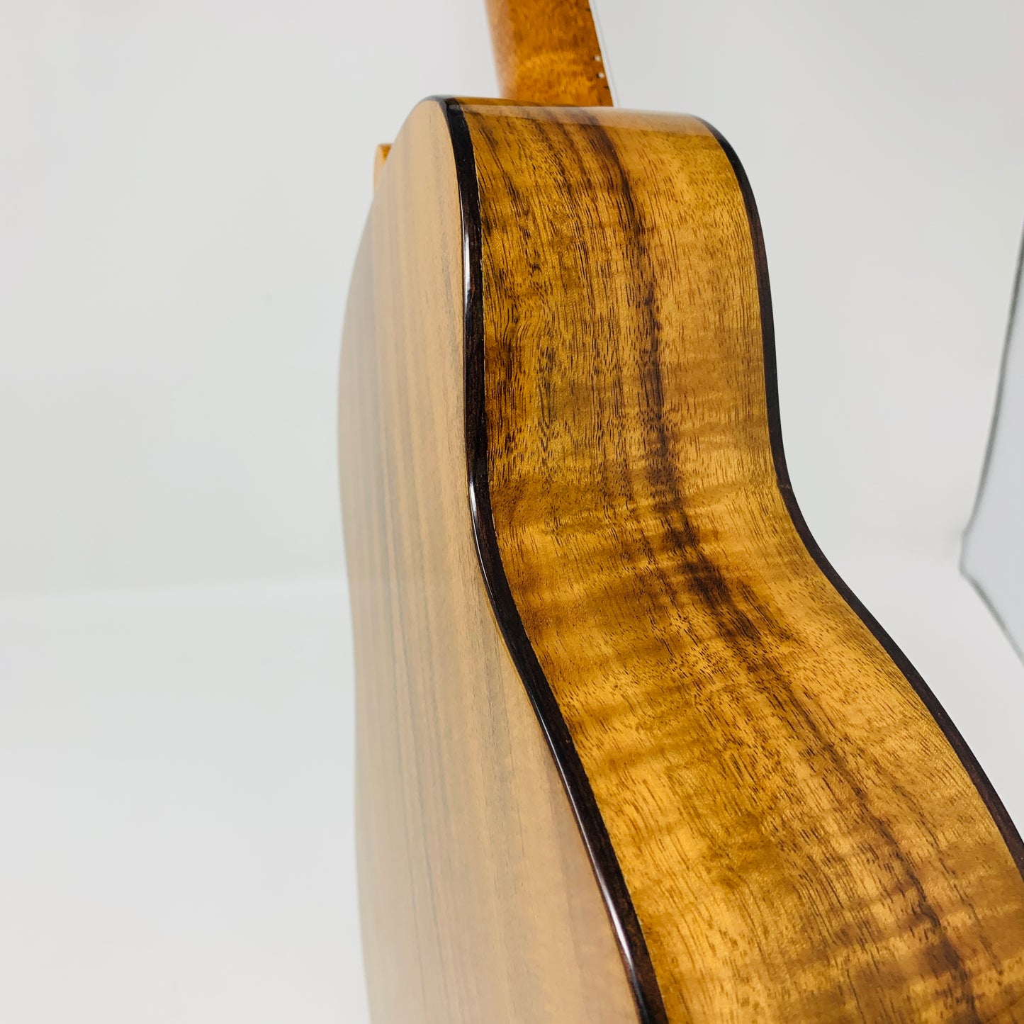 Kalena Concert Longneck Solid Acacia Top Ukulele with Maple binding Complete Set: Strings, Picks, Strap, Digital Tuner, Padded Case, Starter Guide