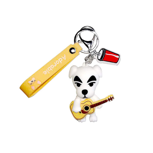 Puppy with guitar keychain