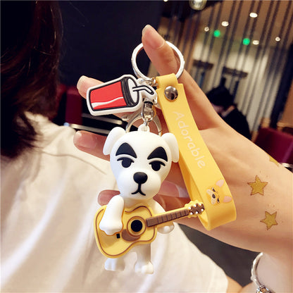Puppy with guitar keychain