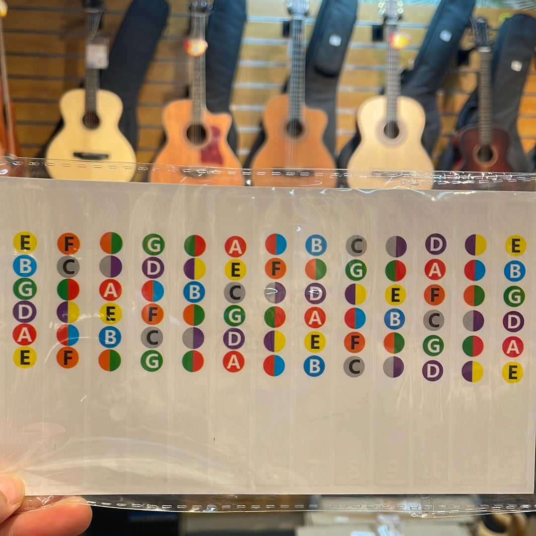 Guitar Fretboard Stickers Guitar Fretboard Notes Musical Scale Label for Beginner Practice