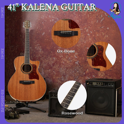 Kalena KM41-T6 Mahogany 41 inch Acoustic Guitar Complete Set