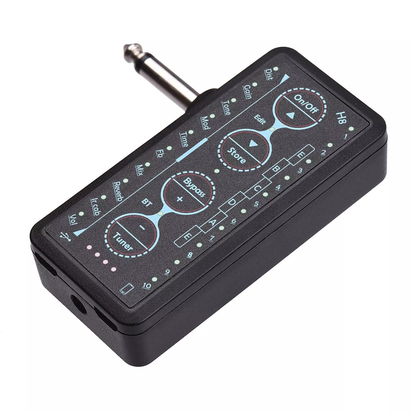 Multi-effects Guitar Headphone Amplifier Rechargeable With 3.5mm Jack 10 preamp Chorus Phaser Reverb