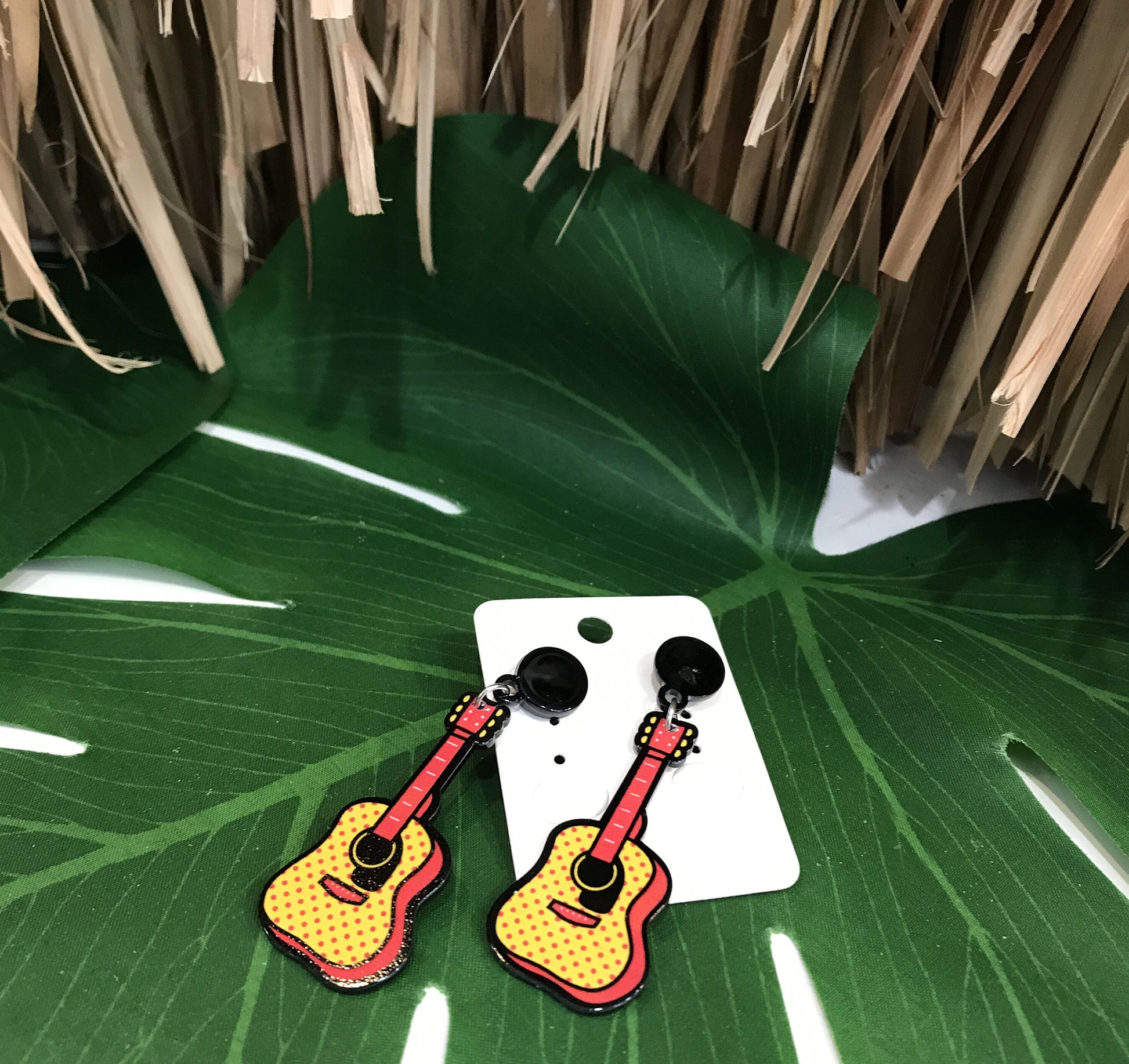 Ukulele Earrings Musical Instrument Earrings for Music Lovers - Kalena Instruments / Guitar