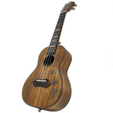 Kalena Concert Ukulele Solid Acacia Top Turtle Abalone Shell inlay