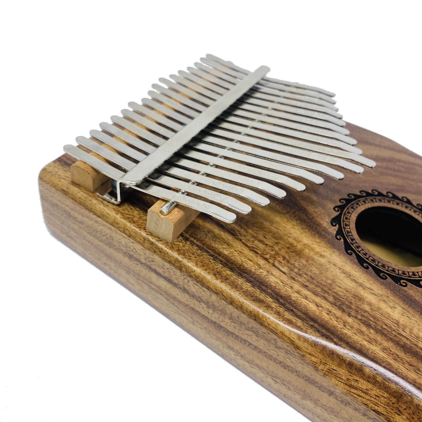 Kalena 17 key Solid Acacia Kalimba (Sun Engraving) with Gig Bag - Kalena Instruments
