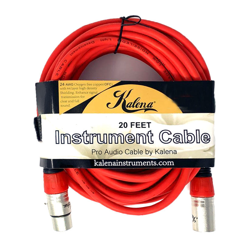 Kalena XLR mic cable (Male to female) - Kalena Instruments / Red PVC